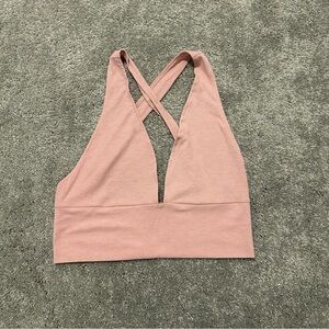 SHEIN Blush Pink Ribbed Crossback Crop Top 💗✨